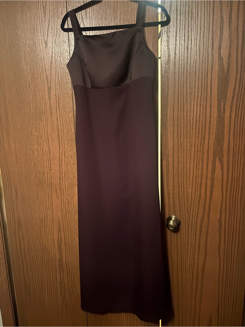 Elegant Brown Satin Bust Dress for Women